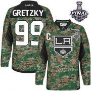 Youth Reebok Los Angeles Kings 99 Wayne Gretzky Camo Veterans Day Practice 2014 Stanley Cup Jersey - Authentic