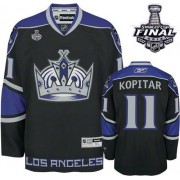 Men's Reebok Los Angeles Kings 11 Anze Kopitar Black Third 2014 Stanley Cup Jersey - Authentic