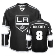 Men's Reebok Los Angeles Kings 8 Drew Doughty Black Home Jersey - Authentic