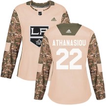 Women's Adidas Los Angeles Kings Andreas Athanasiou Camo Veterans Day Practice Jersey - Authentic