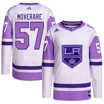Men's Adidas Los Angeles Kings Jacob Moverare White/Purple Hockey Fights Cancer Primegreen Jersey - Authentic