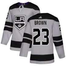 Men's Adidas Los Angeles Kings Dustin Brown Brown Gray Alternate Jersey - Authentic