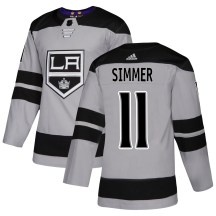 Men's Adidas Los Angeles Kings Charlie Simmer Gray Alternate Jersey - Authentic