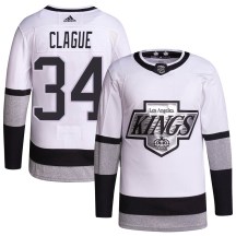 Youth Adidas Los Angeles Kings Kale Clague White 2021/22 Alternate Primegreen Pro Player Jersey - Authentic