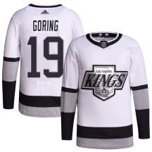 Youth Adidas Los Angeles Kings Butch Goring White 2021/22 Alternate Primegreen Pro Player Jersey - Authentic