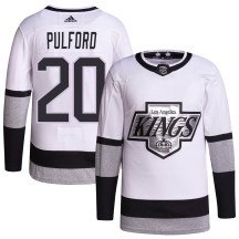 Youth Adidas Los Angeles Kings Bob Pulford White 2021/22 Alternate Primegreen Pro Player Jersey - Authentic