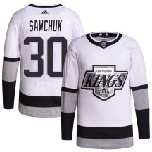 Youth Adidas Los Angeles Kings Terry Sawchuk White 2021/22 Alternate Primegreen Pro Player Jersey - Authentic