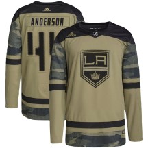 Youth Adidas Los Angeles Kings Mikey Anderson Camo Military Appreciation Practice Jersey - Authentic