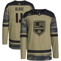 Youth Adidas Los Angeles Kings Rob Blake Camo Military Appreciation Practice Jersey - Authentic
