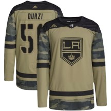 Youth Adidas Los Angeles Kings Sean Durzi Camo Military Appreciation Practice Jersey - Authentic