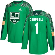 Men's Adidas Los Angeles Kings Jack Campbell Green St. Patrick's Day Practice Jersey - Authentic