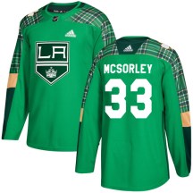 Men's Adidas Los Angeles Kings Marty Mcsorley Green St. Patrick's Day Practice Jersey - Authentic
