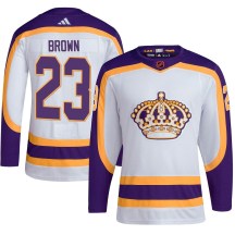 Men's Adidas Los Angeles Kings Dustin Brown White Reverse Retro 2.0 Jersey - Authentic