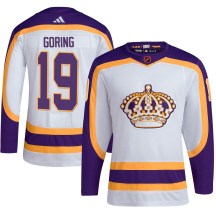 Men's Adidas Los Angeles Kings Butch Goring White Reverse Retro 2.0 Jersey - Authentic