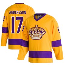 Youth Adidas Los Angeles Kings Lias Andersson Gold Classics Jersey - Authentic