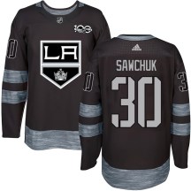 Men's Los Angeles Kings Terry Sawchuk Black 1917-2017 100th Anniversary Jersey - Authentic