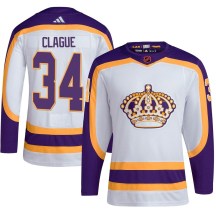 Youth Adidas Los Angeles Kings Kale Clague White Reverse Retro 2.0 Jersey - Authentic