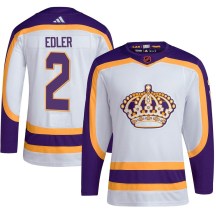 Youth Adidas Los Angeles Kings Alexander Edler White Reverse Retro 2.0 Jersey - Authentic