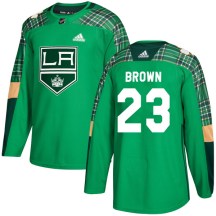 Youth Adidas Los Angeles Kings Dustin Brown Green St. Patrick's Day Practice Jersey - Authentic