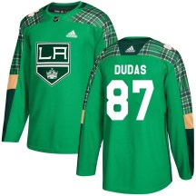 Youth Adidas Los Angeles Kings Aidan Dudas Green St. Patrick's Day Practice Jersey - Authentic