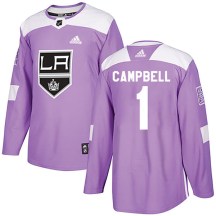 Men's Adidas Los Angeles Kings Jack Campbell Purple Fights Cancer Practice Jersey - Authentic