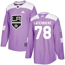 Men's Adidas Los Angeles Kings Alex Laferriere Purple Fights Cancer Practice Jersey - Authentic