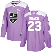 Men's Adidas Los Angeles Kings Eddie Shack Purple Fights Cancer Practice Jersey - Authentic