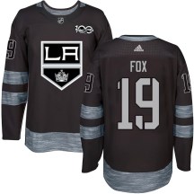 Youth Los Angeles Kings Jim Fox Black 1917-2017 100th Anniversary Jersey - Authentic