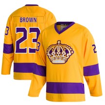 Men's Adidas Los Angeles Kings Dustin Brown Gold Classics Jersey - Authentic