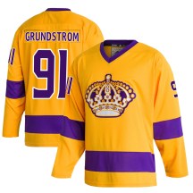 Men's Adidas Los Angeles Kings Carl Grundstrom Gold Classics Jersey - Authentic