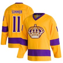 Men's Adidas Los Angeles Kings Charlie Simmer Gold Classics Jersey - Authentic