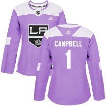 Women's Adidas Los Angeles Kings Jack Campbell Purple Fights Cancer Practice Jersey - Authentic