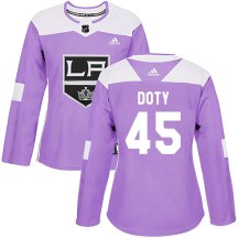 Women's Adidas Los Angeles Kings Jacob Doty Purple Fights Cancer Practice Jersey - Authentic