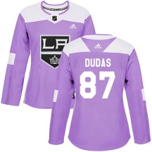 Women's Adidas Los Angeles Kings Aidan Dudas Purple Fights Cancer Practice Jersey - Authentic