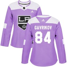 Women's Adidas Los Angeles Kings Vladislav Gavrikov Purple Fights Cancer Practice Jersey - Authentic