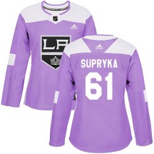 Women's Adidas Los Angeles Kings Cameron Supryka Purple Fights Cancer Practice Jersey - Authentic