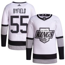 Men's Adidas Los Angeles Kings Quinton Byfield White 2021/22 Alternate Primegreen Pro Player Jersey - Authentic