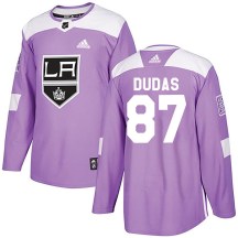 Youth Adidas Los Angeles Kings Aidan Dudas Purple Fights Cancer Practice Jersey - Authentic