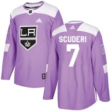 Youth Adidas Los Angeles Kings Rob Scuderi Purple Fights Cancer Practice Jersey - Authentic