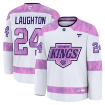 Youth Fanatics Los Angeles Kings Scott Laughton White 2024 Hockey Fights Cancer Practice Jersey - Premium Youth Fanatics Los Angeles Kings Scott Laughton White 2024 Hockey Fights Cancer Practice Jersey - Premium