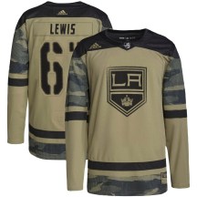 Men's Adidas Los Angeles Kings Trevor Lewis Camo Military Appreciation Practice Jersey - Authentic
