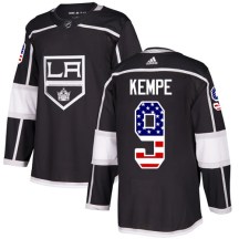 Youth Adidas Los Angeles Kings Adrian Kempe Black USA Flag Fashion Jersey - Authentic