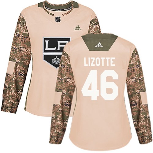 Women's Adidas Los Angeles Kings Blake Lizotte Camo Veterans Day Practice Jersey - Authentic