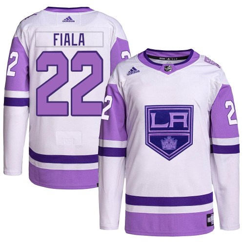Men's Adidas Los Angeles Kings Kevin Fiala White/Purple Hockey Fights Cancer Primegreen Jersey - Authentic