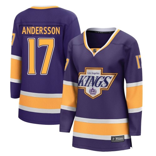 Women's Fanatics Branded Los Angeles Kings Lias Andersson Purple 2020/21 Special Edition Jersey - Breakaway