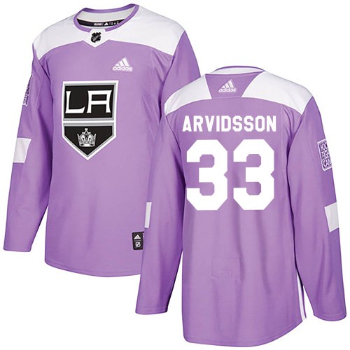 Men's Adidas Los Angeles Kings Viktor Arvidsson Purple Fights Cancer Practice Jersey - Authentic