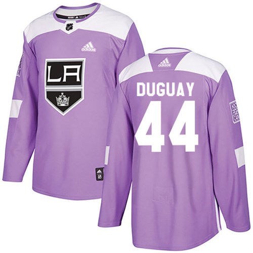 Men's Adidas Los Angeles Kings Ron Duguay Purple Fights Cancer Practice Jersey - Authentic