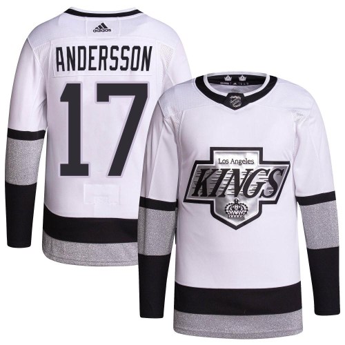 Men's Adidas Los Angeles Kings Lias Andersson White 2021/22 Alternate Primegreen Pro Player Jersey - Authentic