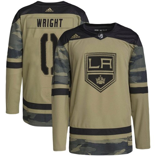 Men's Adidas Los Angeles Kings Jared Wright Camo Military Appreciation Practice Jersey - Authentic