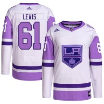 Men's Adidas Los Angeles Kings Trevor Lewis White/Purple Hockey Fights Cancer Primegreen Jersey - Authentic